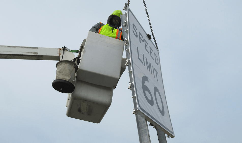 Replacing Speed Limit Sign
